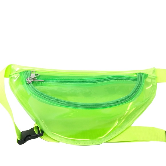 Clear Green Fanny Pack Polyurethane Mini Bag - Picture 2 of 4